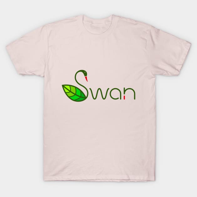 swan and leaf T-Shirt by SASTRAVILA